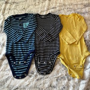Carters 3 pack Long-Sleeved Striped Onesies (boys) 18 month